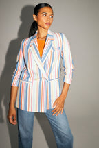 Le Blazer Ema À Rayures Pop Multicolores En Coton Organique