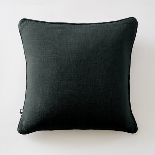 Coussin Déhoussable Avec Passepoil - Double Gaze De Coton Unie - Gaia - Sapin