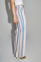 Le Pantalon Yves Aux Rayures Pop En Coton Organique Fabriqué En Italie