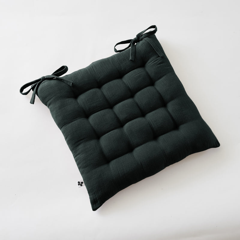 Assise Matelassée 16 Points - Double Gaze De Coton Unie - Gaia - Sapin