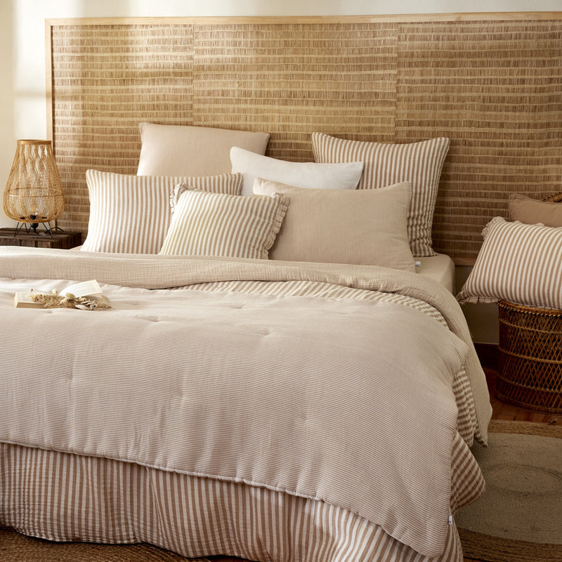 Taie D'Oreiller - Gaze De Coton Tissée Teinte - Romie - Ficelle