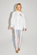 The Boho Cotton Linen Shirt With Cosmic Embroidery