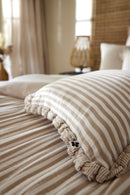 Removable Cushion Cover With Piping - Dyed Woven Cotton Gauze - Romie - Twine