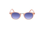 Luxury Eyewear – Okulary przeciwsłoneczne - Cutler And Gross, okrągłe okulary przeciwsłoneczne w pudroworóżowej oprawce z niebieskimi soczewkami