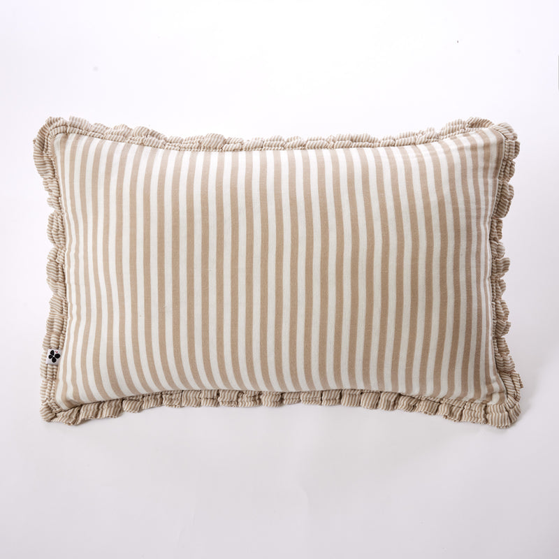 Removable Cushion Cover With Piping - Dyed Woven Cotton Gauze - Romie - Twine