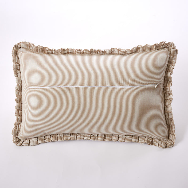 Removable Cushion Cover With Piping - Dyed Woven Cotton Gauze - Romie - Twine