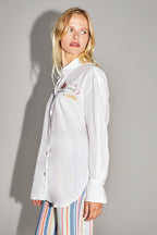 The Boho Cotton Linen Shirt With Cosmic Embroidery