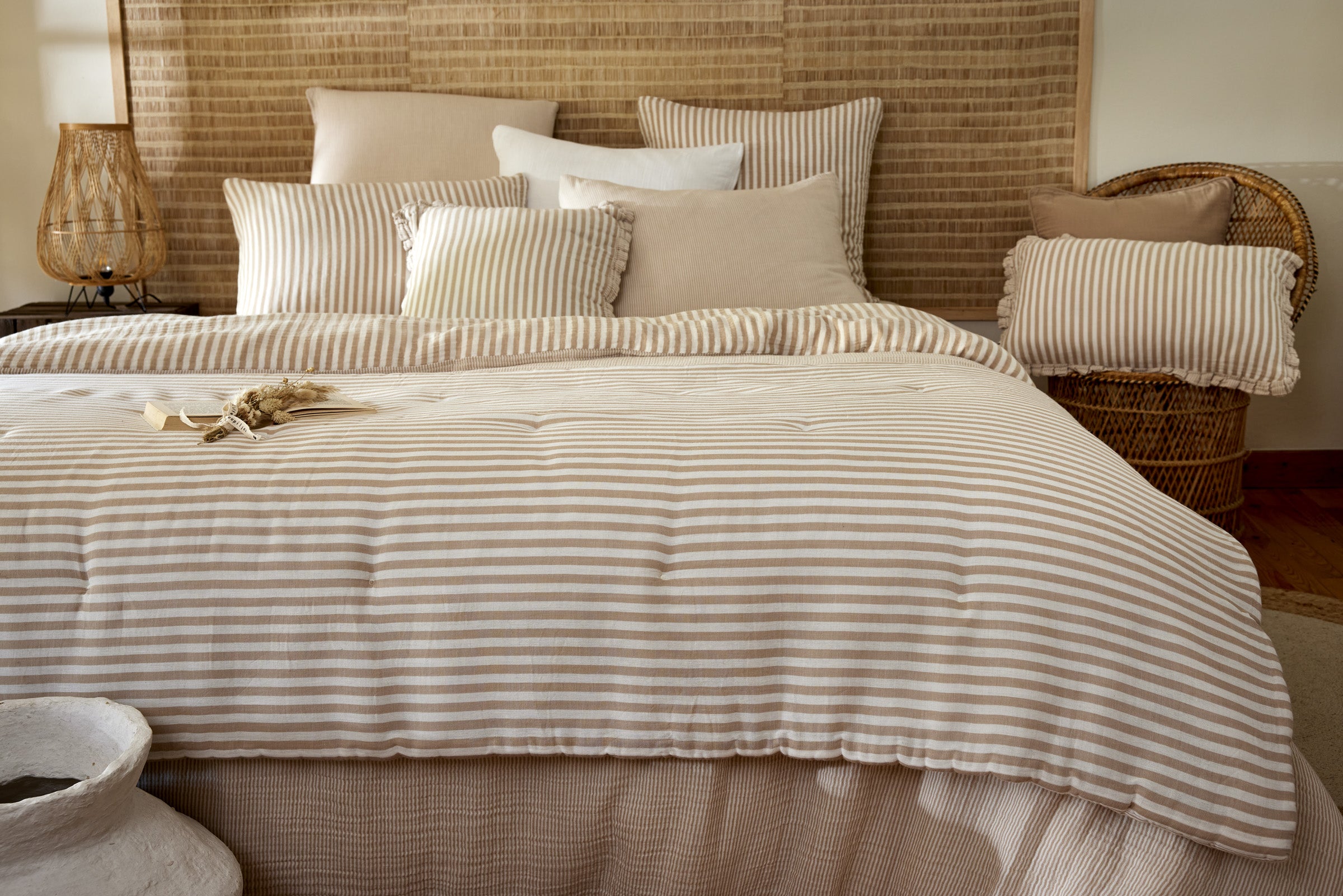 Romie - Bed End - Dyed Woven Cotton Gauze - Twine