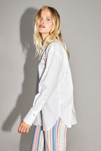 The Boho Cotton Linen Shirt With Cosmic Embroidery