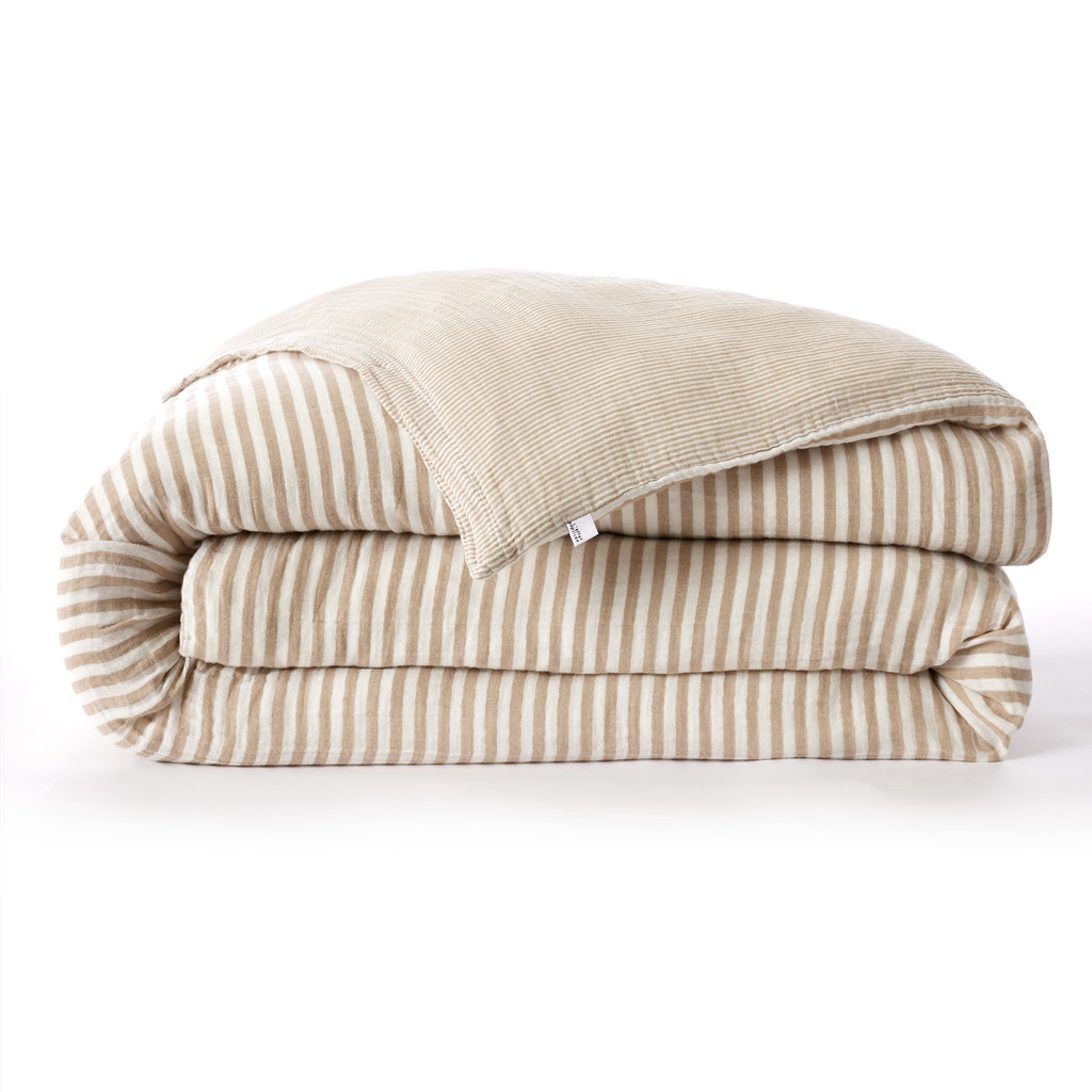 Romie - Funda nórdica reversible - Gasa de algodón tejida teñida - Cordel