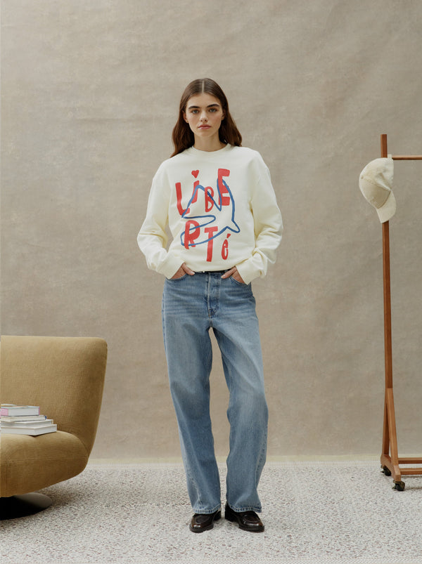 Sweat Unisexe Esquisse Écru