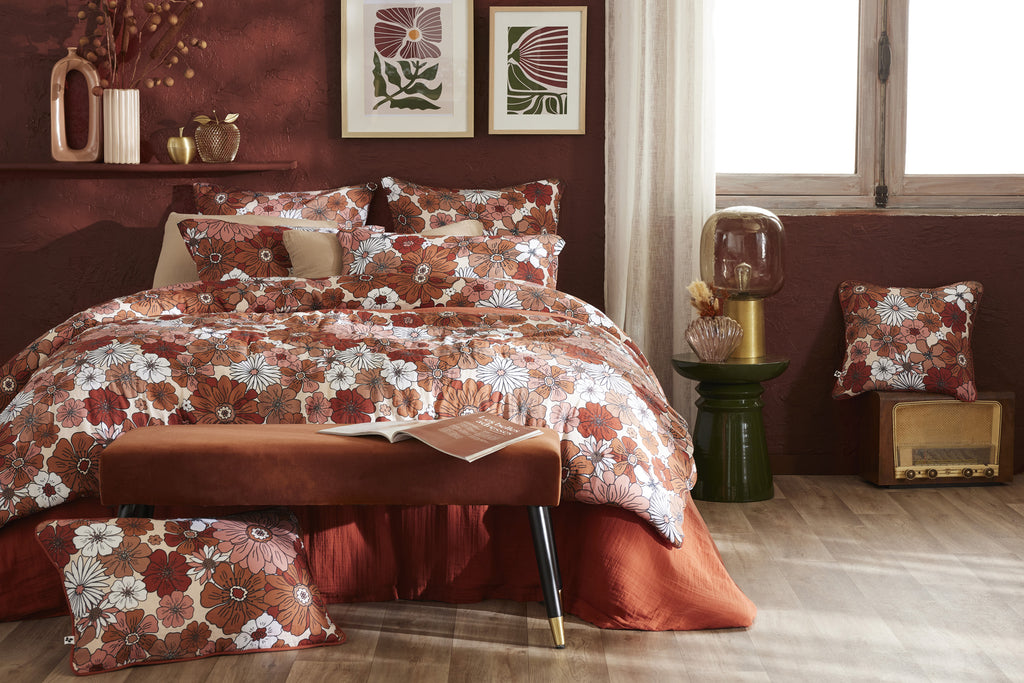 Extremo de cama - Gasa de algodón estampada - Anna