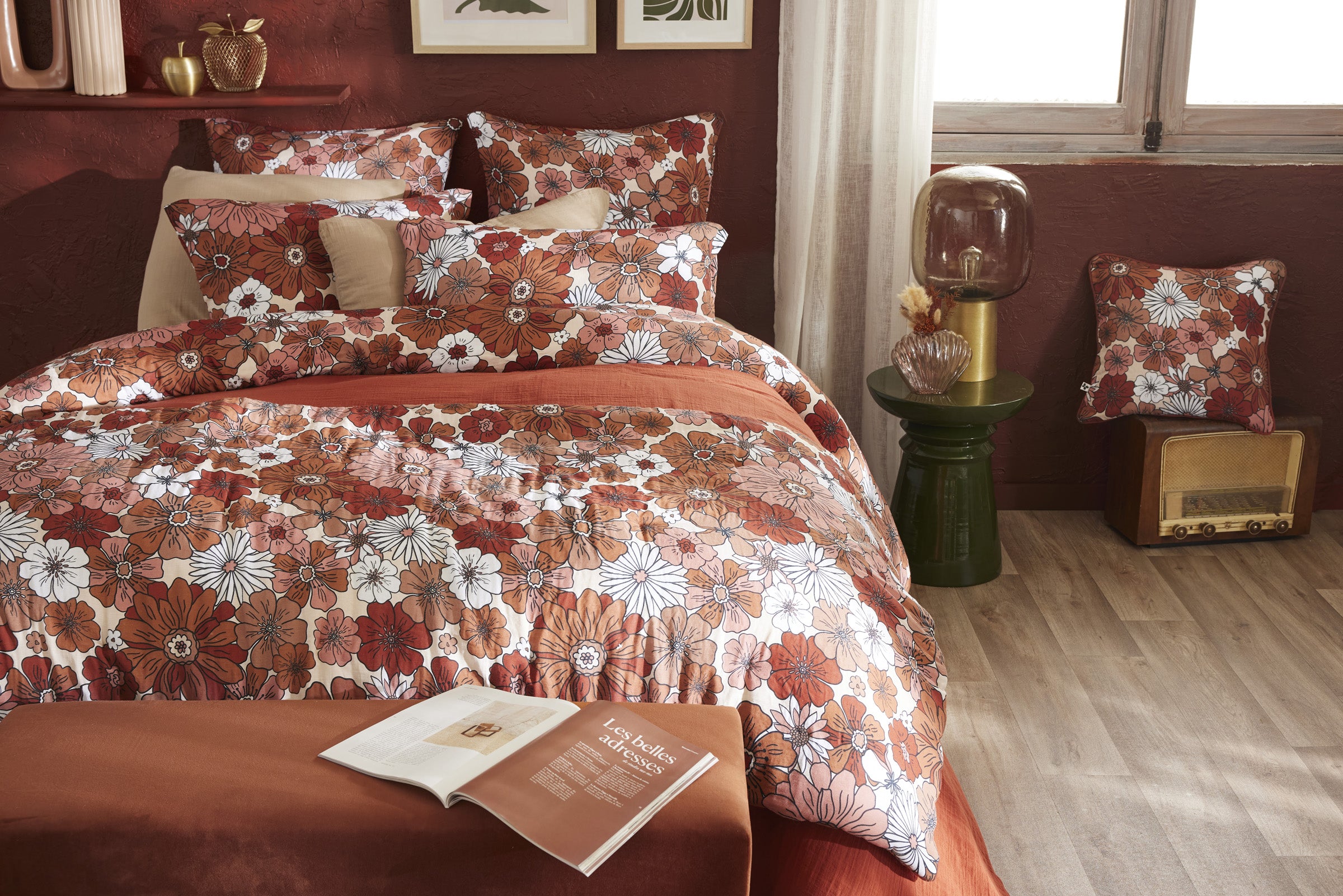 Extremo de cama - Gasa de algodón estampada - Anna