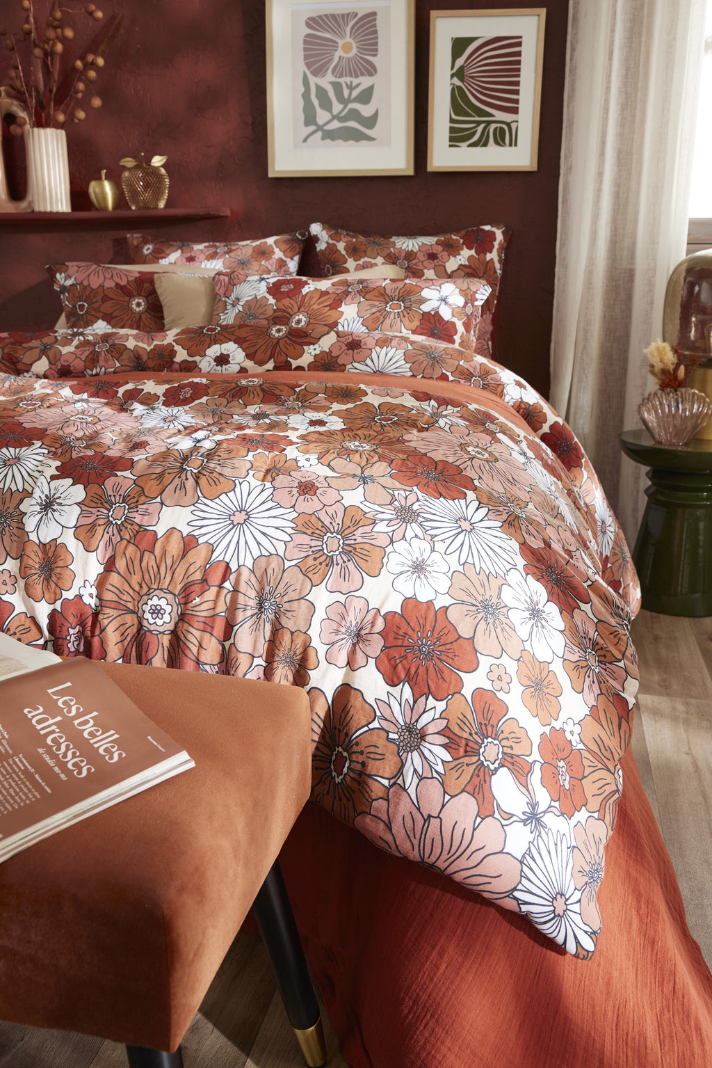 Extremo de cama - Gasa de algodón estampada - Anna