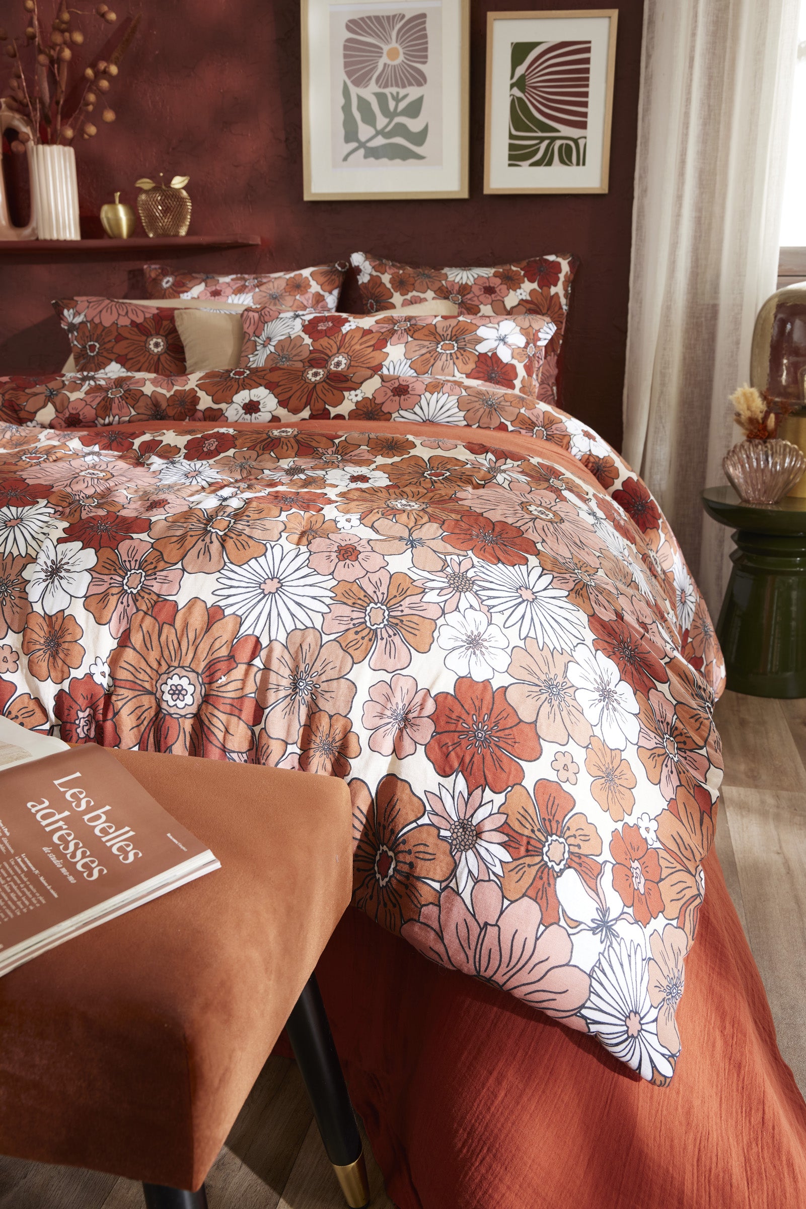 Extremo de cama - Gasa de algodón estampada - Anna