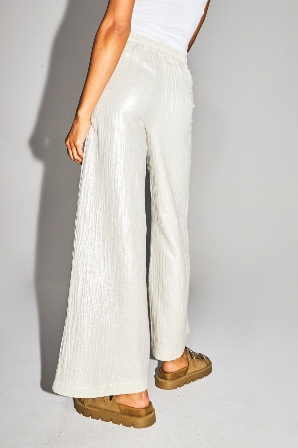 Pantalón Charlie De Algodón Orgánico Brillante Con Textura