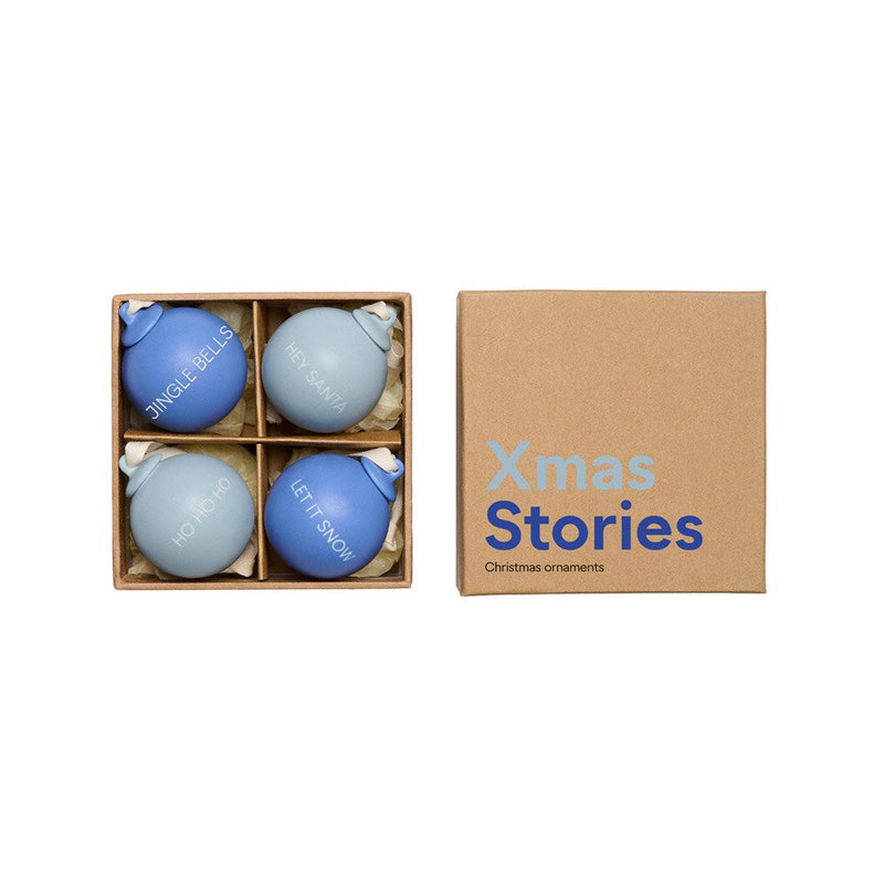 Lot De 4 Boules De Noël - 40mm - 2 Thématiques Couleurs Disponibles