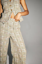 Los pantalones Charlie de tweed reciclado arcoíris