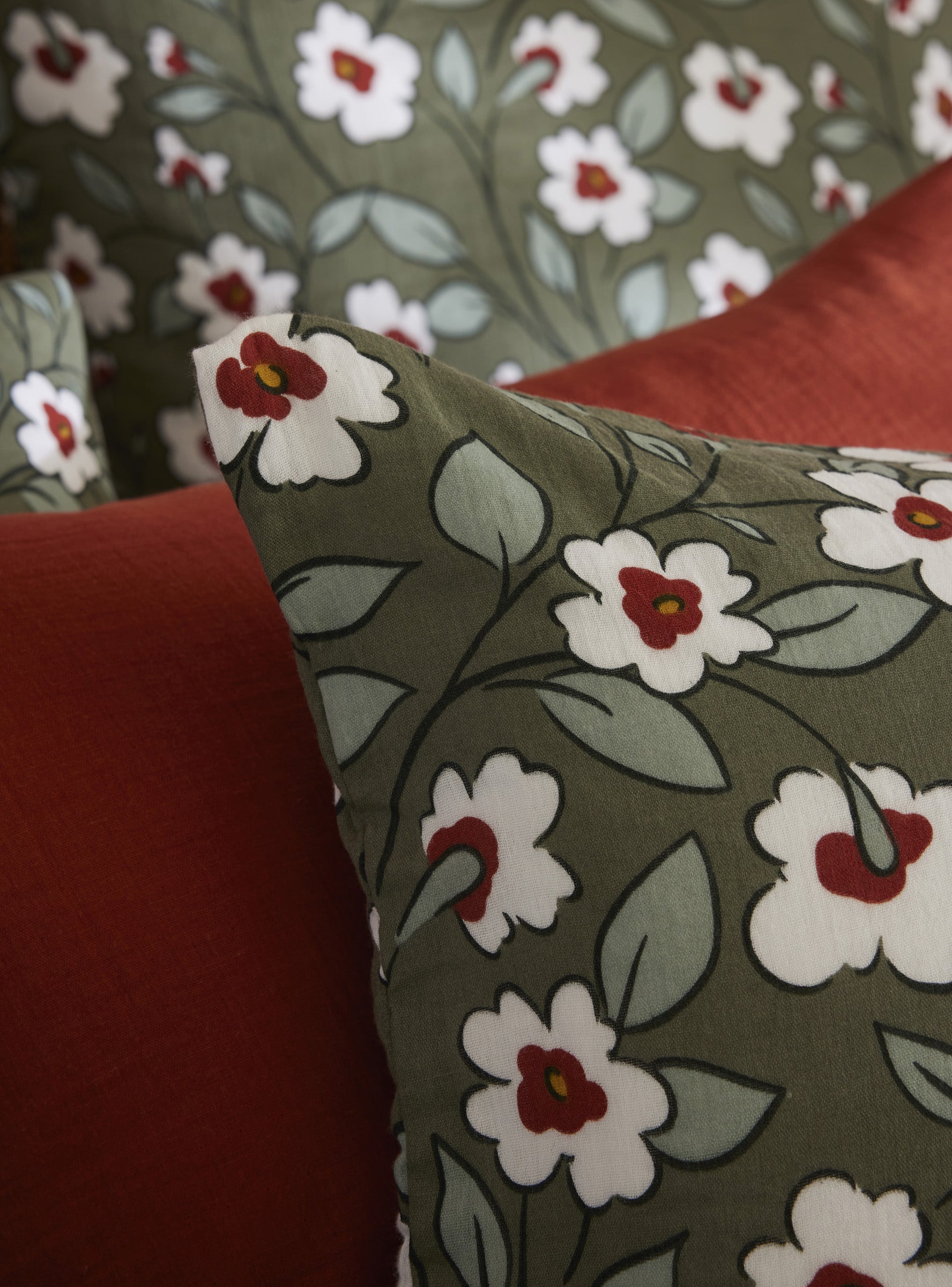 Flora - Funda de almohada - Gasa de algodón estampada