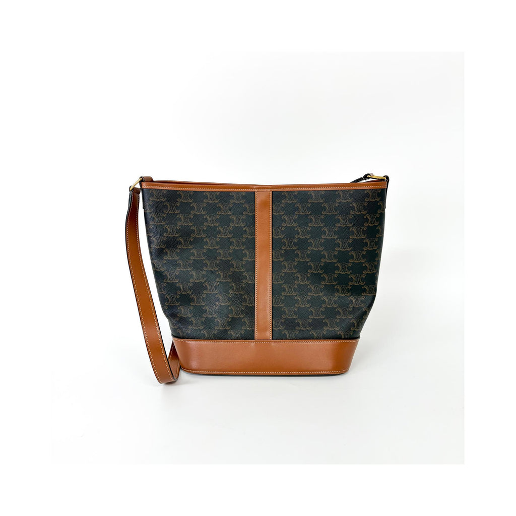 Sac À Main Celine Bucket Bag Small Toile - Camel
