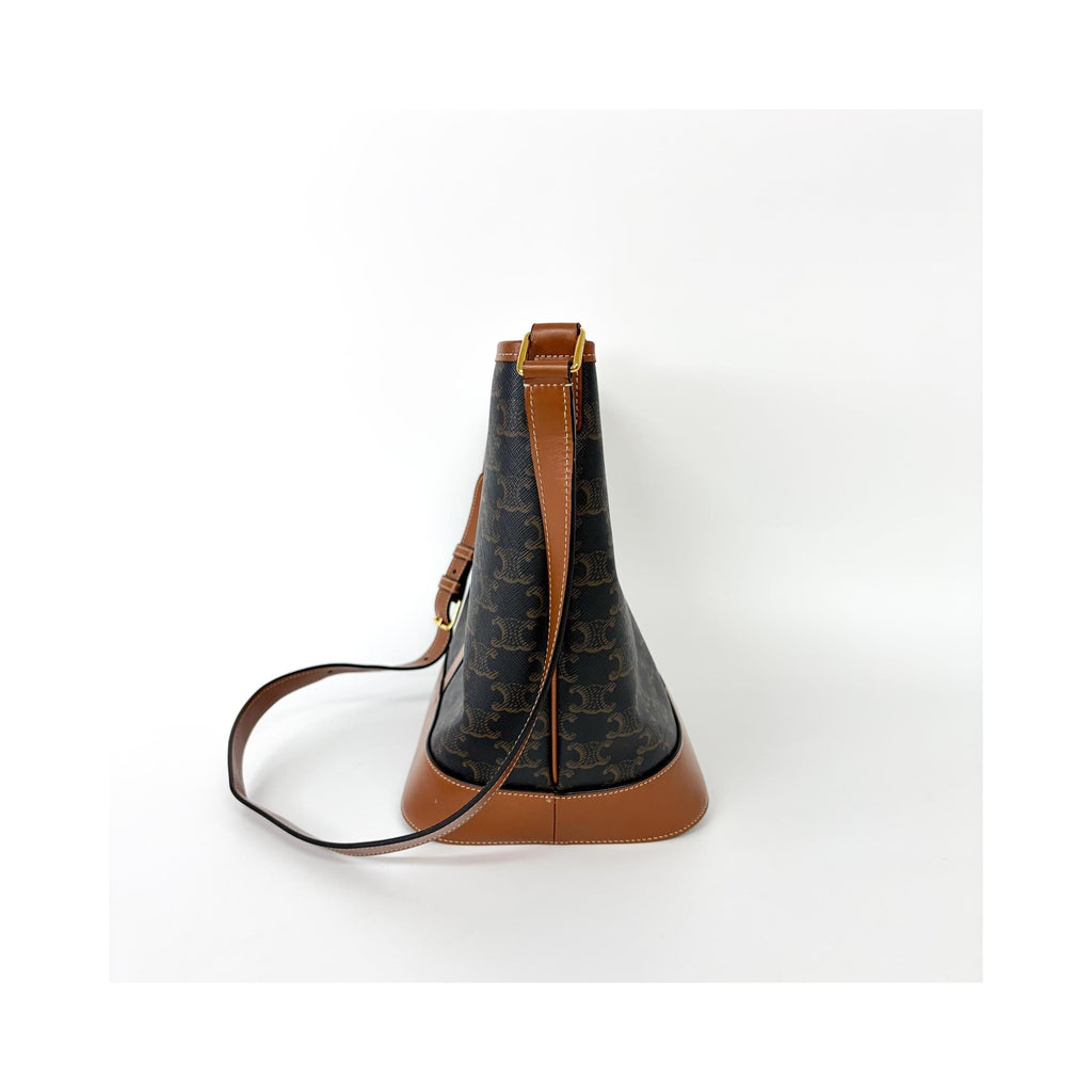Sac À Main Celine Bucket Bag Small Toile - Camel