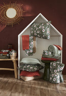 Removable Cushion Cover with Piping - Printed Cotton Gauze - Flora