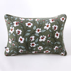 Flora - Coussin Déhoussable Avec Passepoil - Gaze De Coton Imprimée