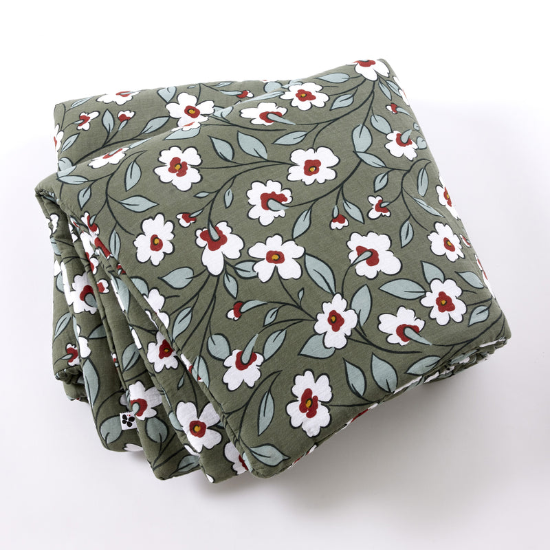 Bout De Lit - Gaze De Coton Imprimée - Flora