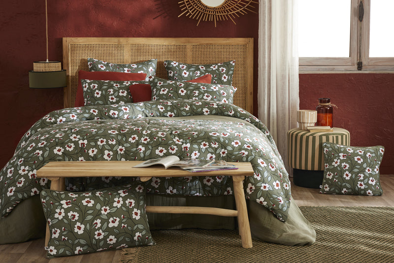 Bout De Lit - Gaze De Coton Imprimée - Flora