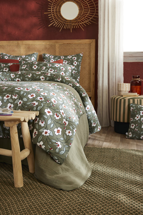 Bout De Lit - Gaze De Coton Imprimée - Flora