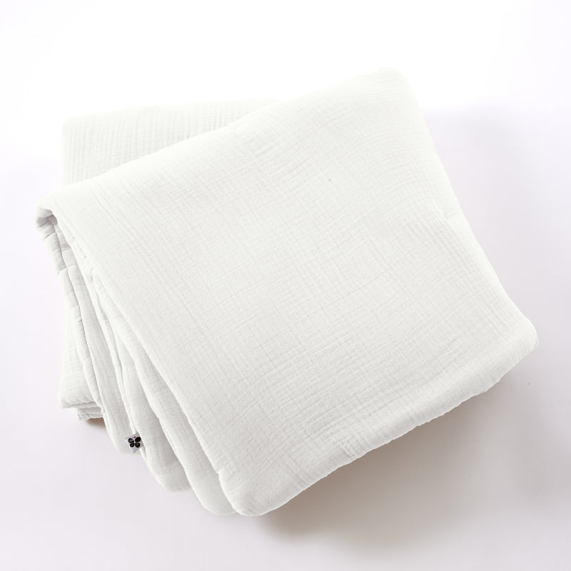 Bout De Lit - Quadruple Gaze De Coton Unie - Ina - Chantilly