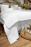 Bout De Lit - Quadruple Gaze De Coton Unie - Ina - Chantilly