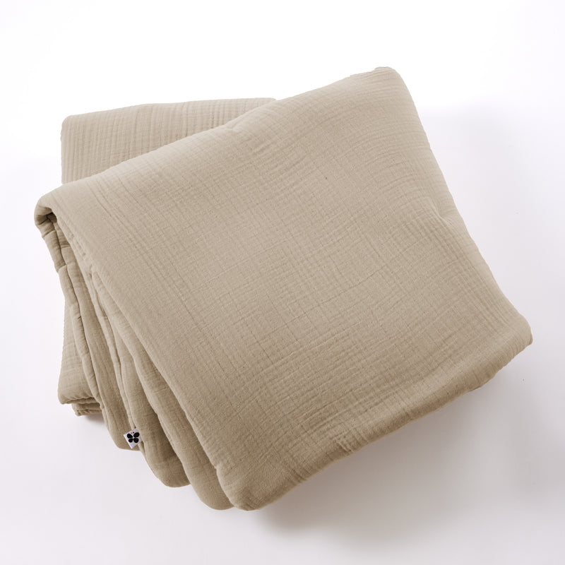 Bout De Lit - Quadruple Gaze De Coton Unie - Ina - Ficelle