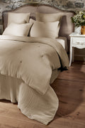 Ina - Bout De Lit - Quadruple Gaze De Coton Unie - Ficelle