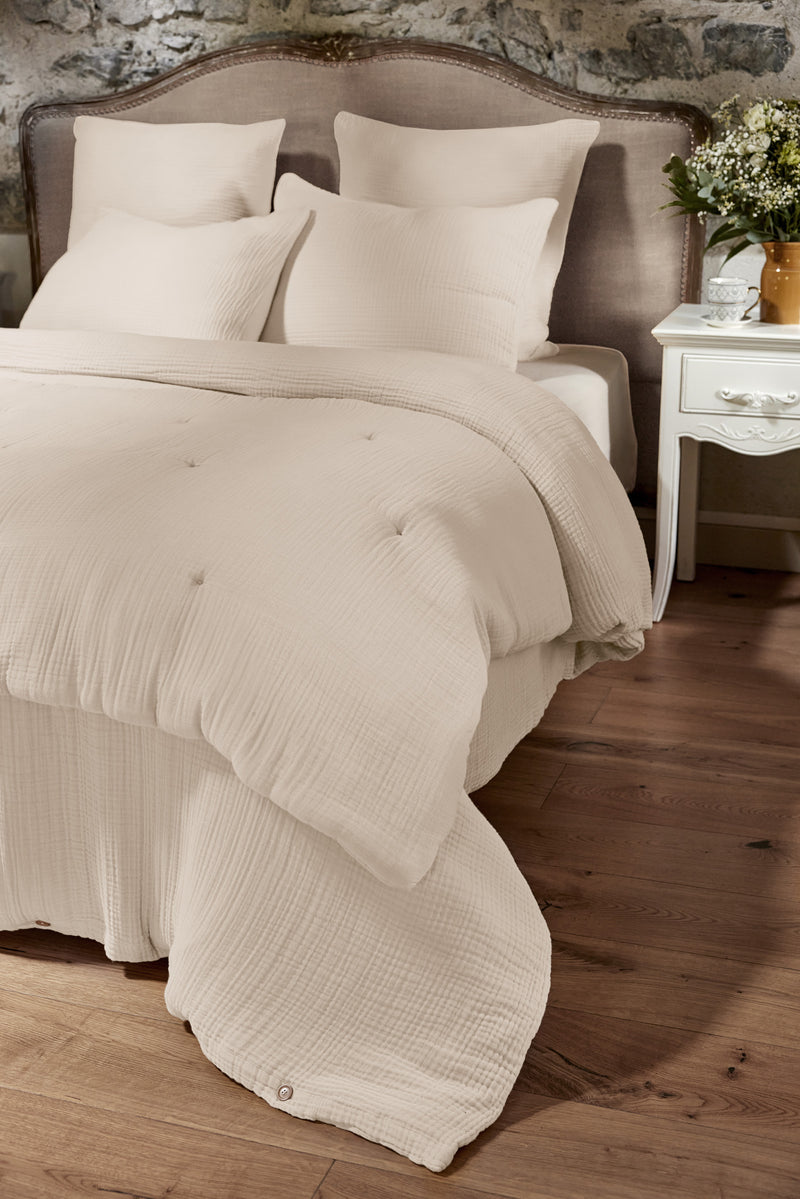 Bout De Lit - Quadruple Gaze De Coton Unie - Ina - Pampa