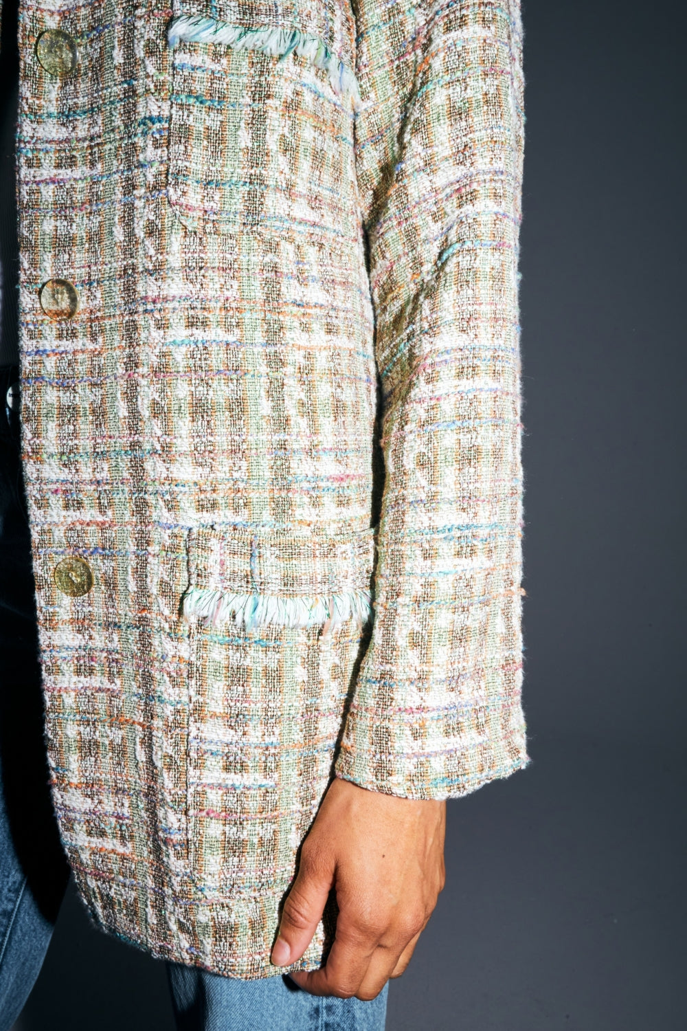 The Toulouse Jacket In Rainbow Recycled Tweed