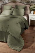 Ina - Bout De Lit - Quadruple Gaze De Coton Unie - Romarin