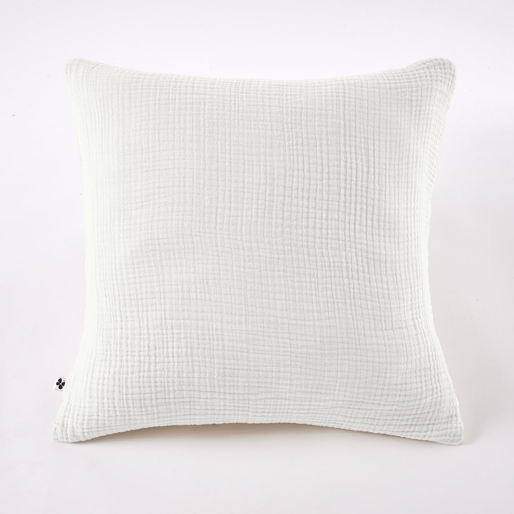 Ina - Taie D'Oreiller - Quadruple Gaze De Coton Unie - Chantilly