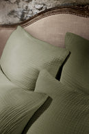 Taie D'Oreiller - Quadruple Gaze De Coton Unie - Ina - Romarin