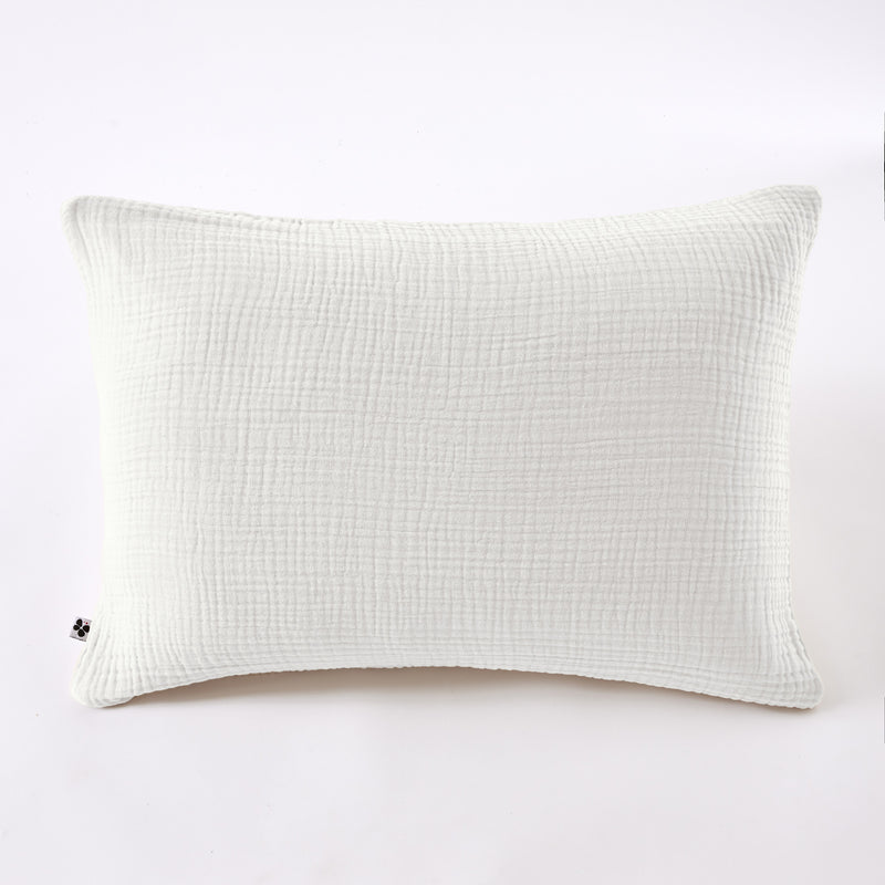 Taie D'Oreiller - Quadruple Gaze De Coton Unie - Ina - Chantilly