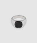 Tom Wood - Chevalière Kay Polished Onyx Argent - Unisexe