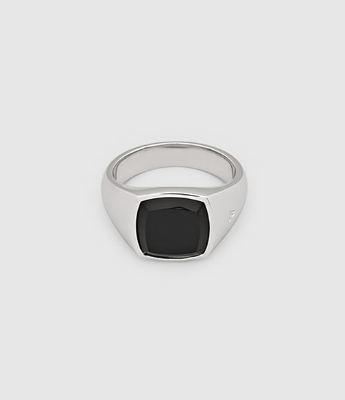 Tom Wood - Chevalière Kay Polished Onyx Argent - Unisexe