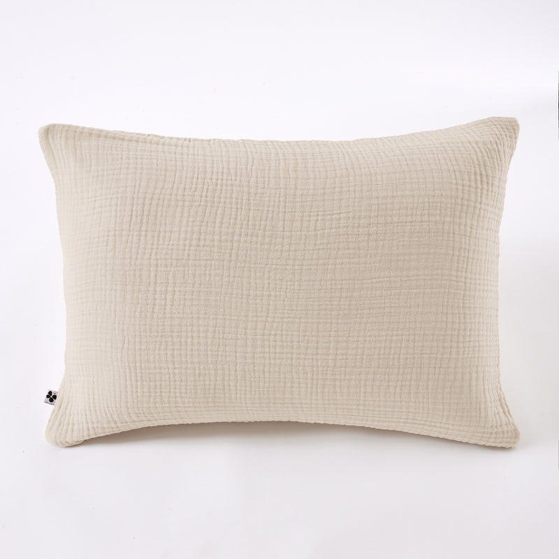 Taie D'Oreiller - Quadruple Gaze De Coton Unie - Ina - Pampa