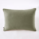 Taie D'Oreiller - Quadruple Gaze De Coton Unie - Ina - Romarin