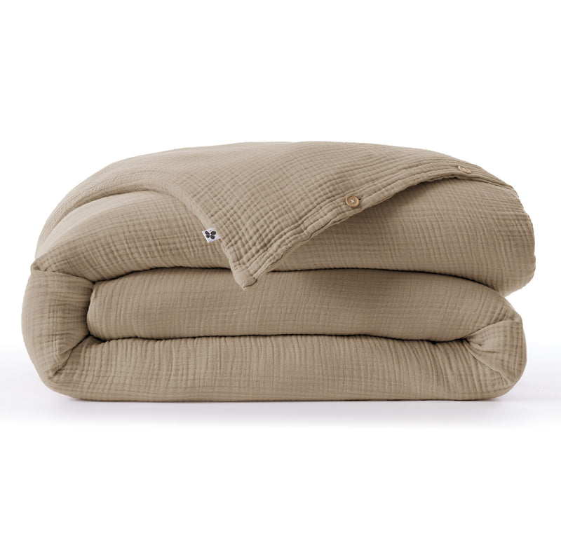 Housse De Couette - Quadruple Gaze De Coton Unie - Ina - Ficelle