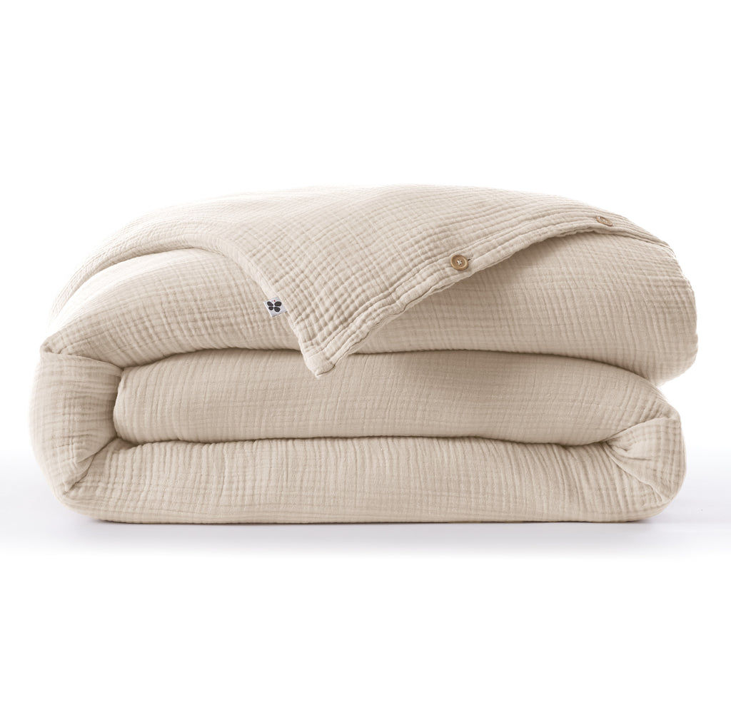 Ina - Housse De Couette - Quadruple Gaze De Coton Unie - Pampa