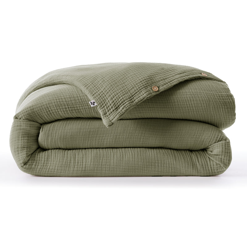 Duvet Cover - Quadruple Plain Cotton Gauze - Ina - Rosemary