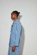 Blazer Jimmy Riviera Suit Lines Blue Fabriqué En Italie