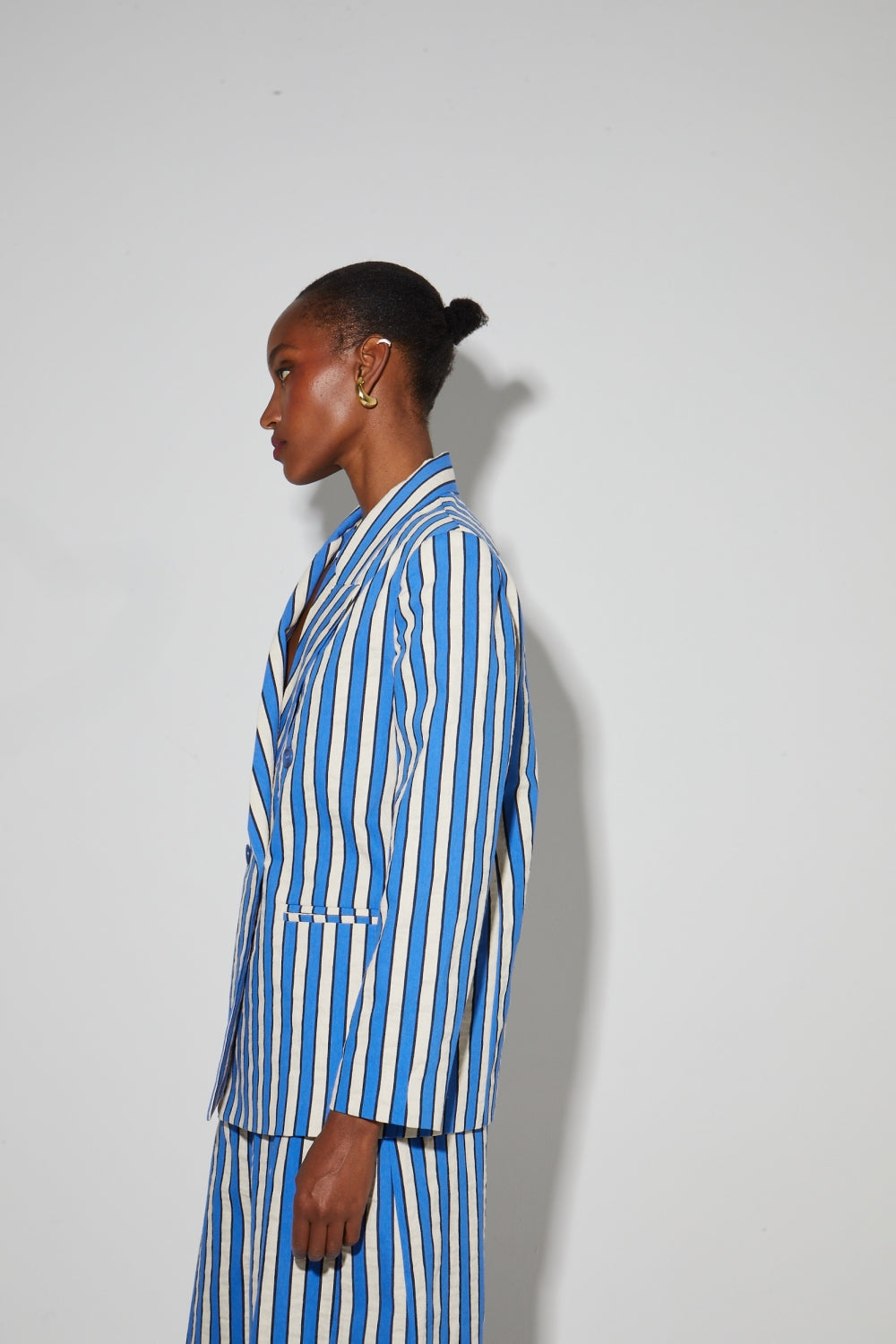 Blazer Jimmy Riviera Suit Lines Blue Fabriqué En Italie