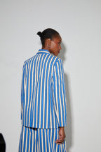 Blazer Jimmy Riviera Suit Lines Blue Fabriqué En Italie